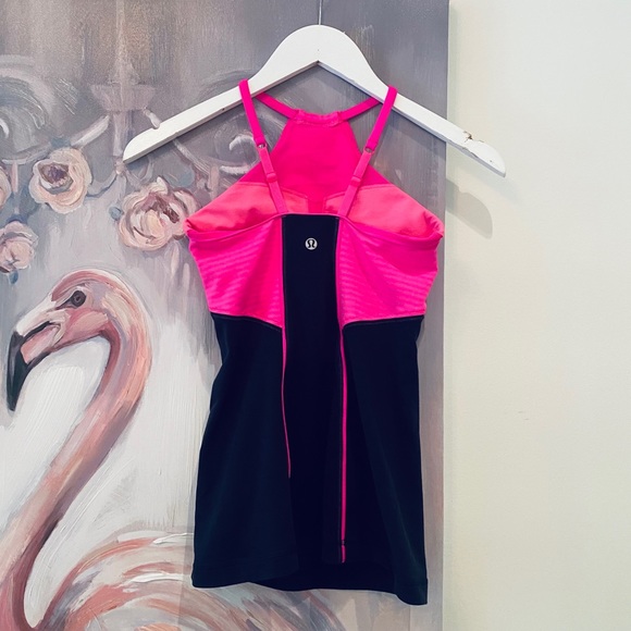 LULULEMON Halter Tank Pink and Navy - Picture 2 of 6